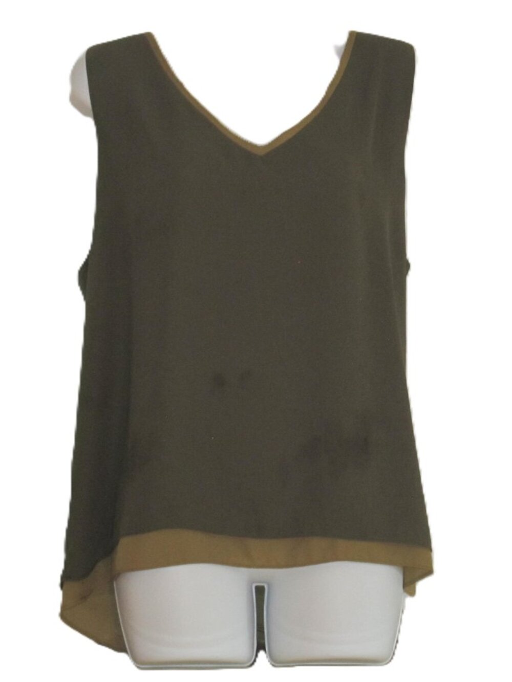 Versona Olive Green Layered fully lined Sleeveless Tank Top size XL